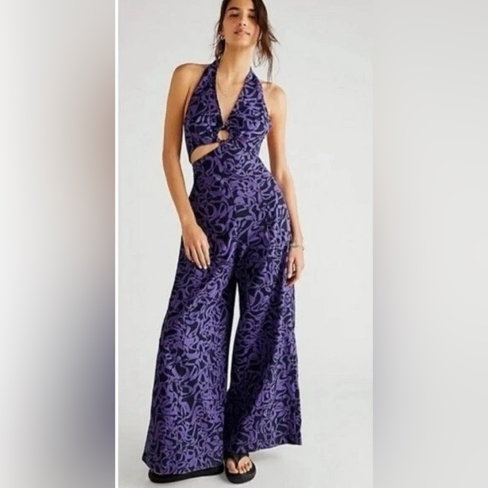 Free People Kira Wide Leg Jumpsuit Size Small